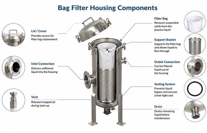 Bag Filter Housing Components: 7 Parts That Determine Filtration Performance Bag Filter Housing Components: 7 Parts That Determine Filtration Performance
