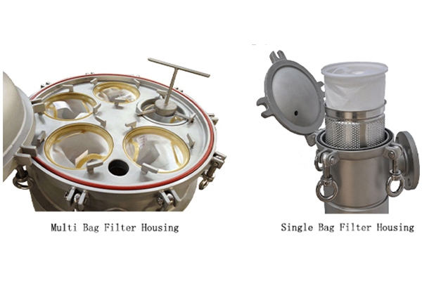 multi bag fitler, single bag filter, stainless steel bag filter housing, factory